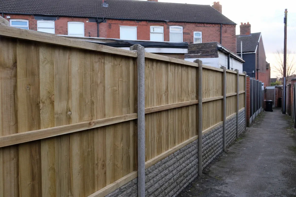 Closeboard garden fence installed on a terraced home in Hanley, Stoke-on-Trent